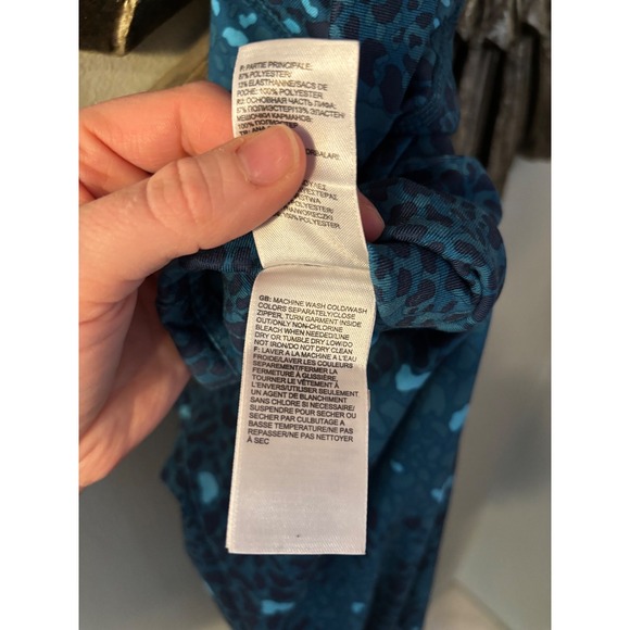 The North Face Teal Leopard Print Athletic Leggings Womens Size Medium - Picture 6 of 6